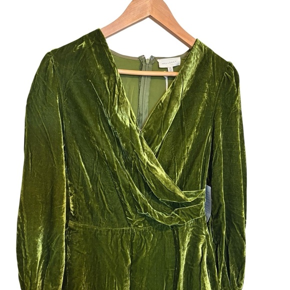 Melloday Dress Women's Size Extra Small Green Crushed Velvet NWT - Picture 10 of 12